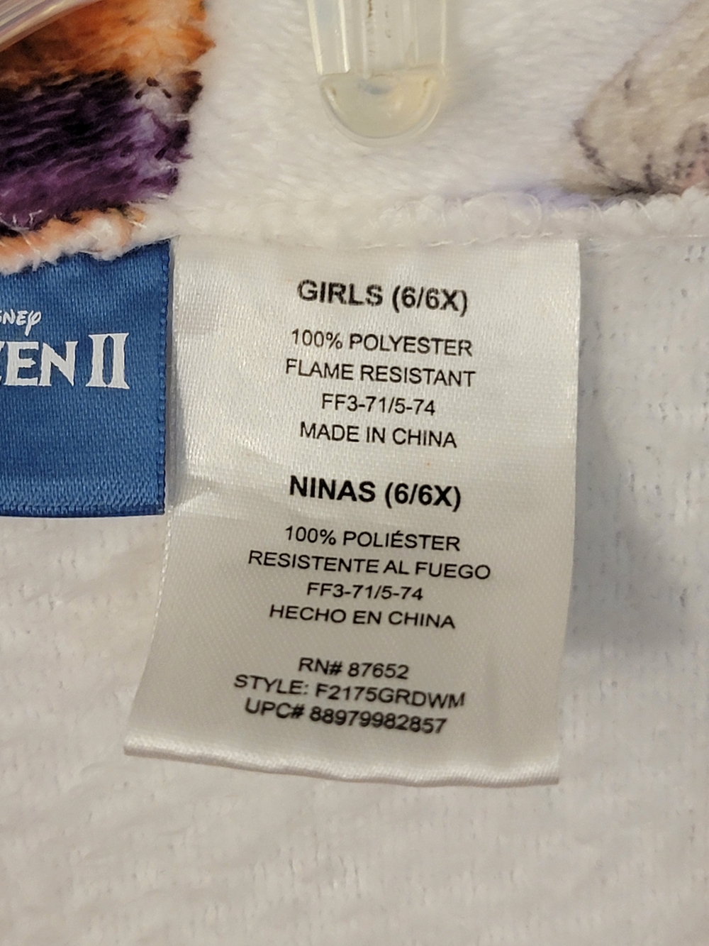 Disney Frozen II Plush Girls Robe Size 6-6x - Picture 8 of 9